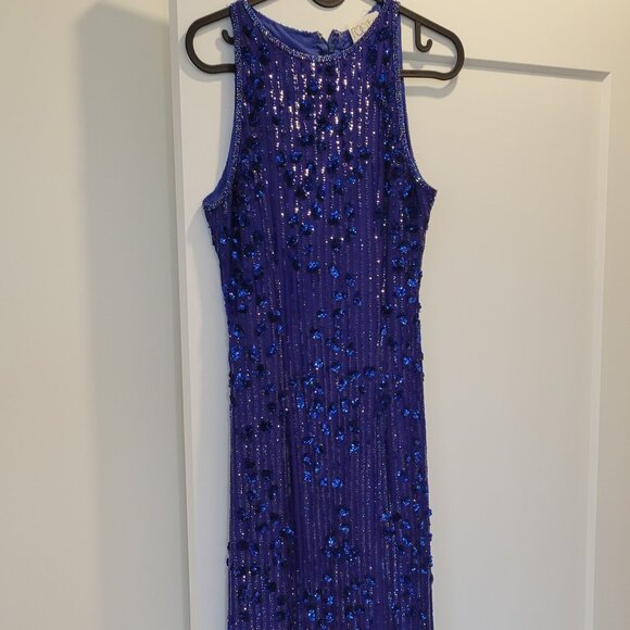 Sequined Racer Back Maxi-Dress Size Small - Picture 1 of 3